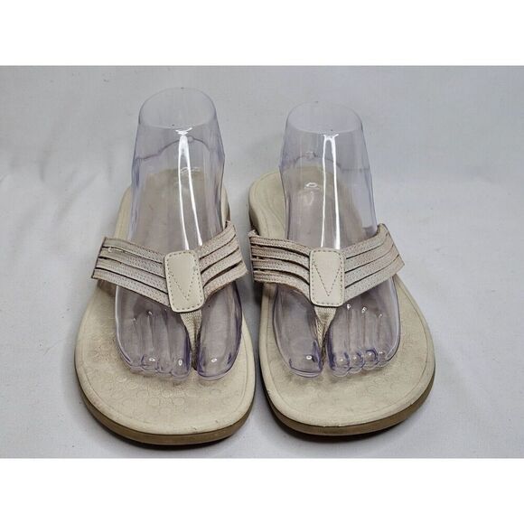 Vionic Fallyn Cream Toe Post Orthotic Arch Support Suede Sandal Womens Size 9 - Picture 2 of 7